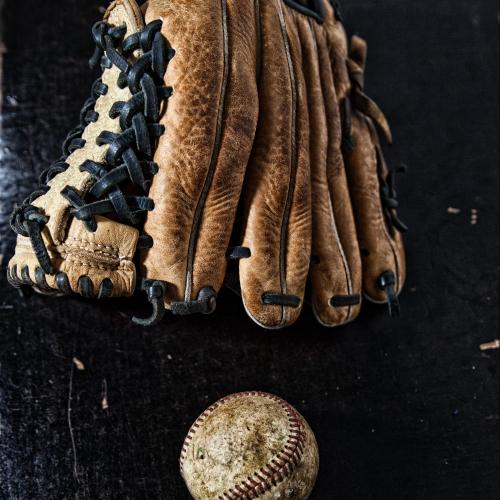 fielders glove and ball